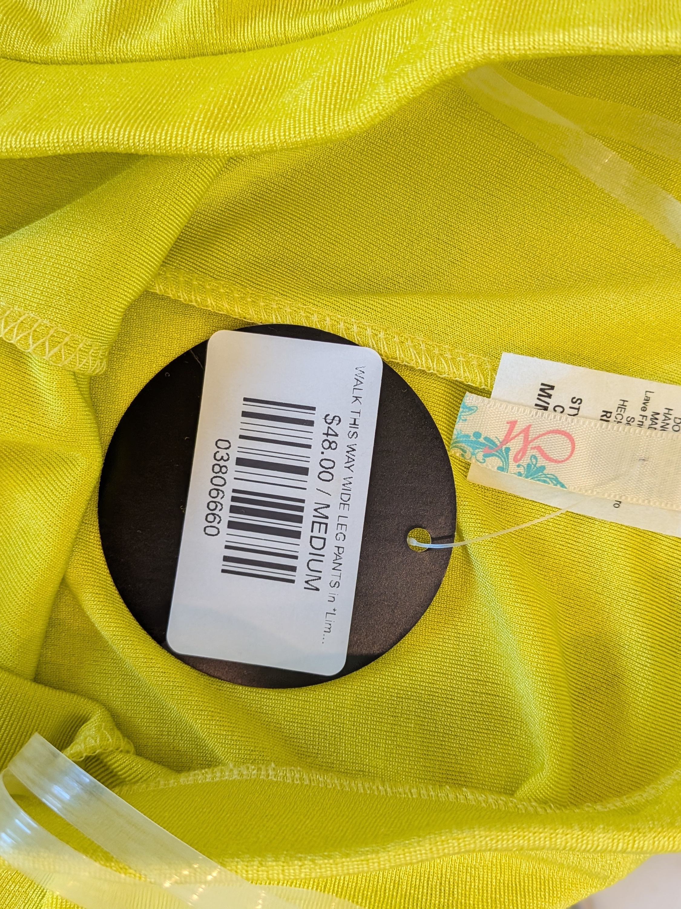 Nwt Alora Eden "Walk This Way" Wide Leg Pant Bright Yellow — image 5 of 5
